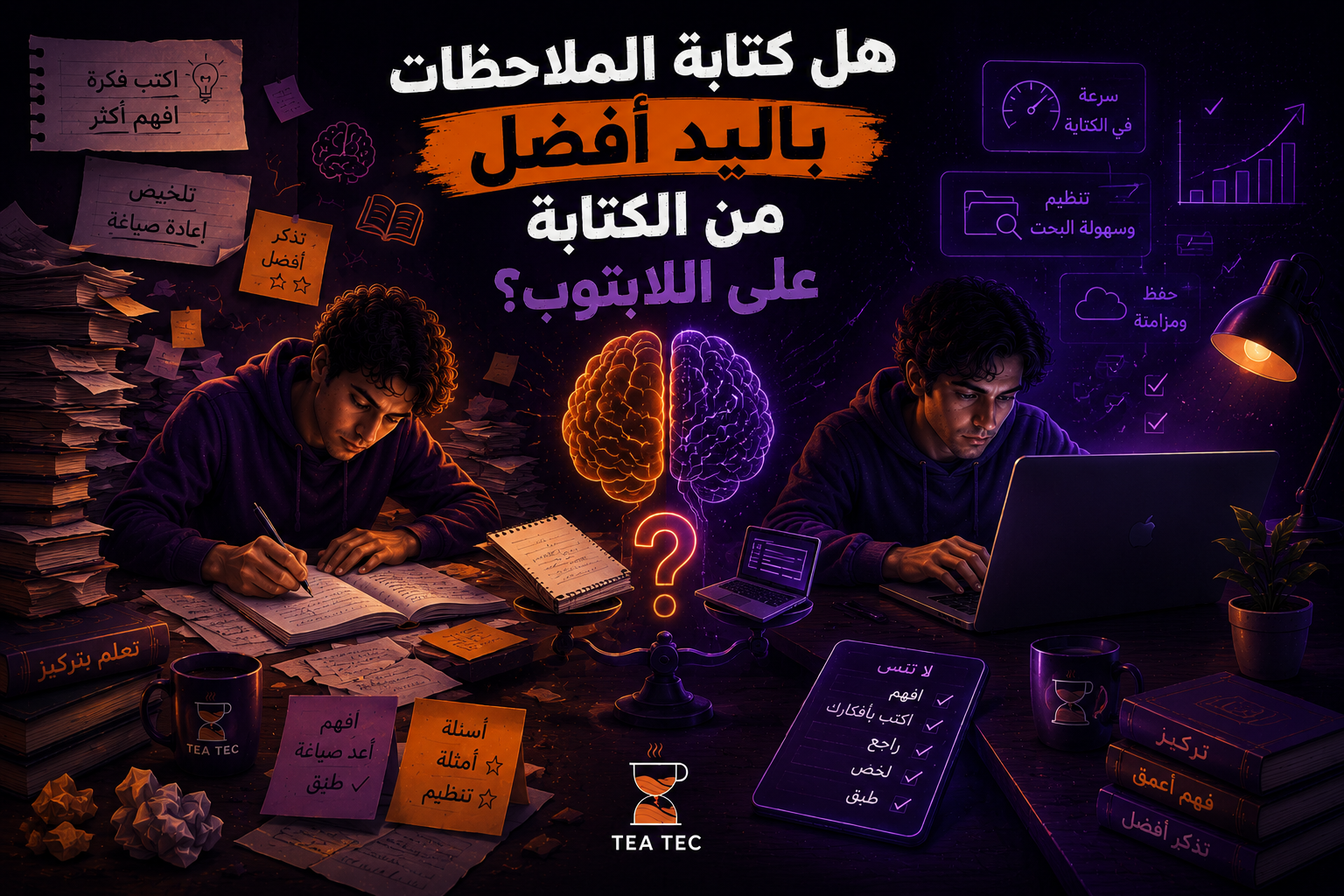 هل كتابة الملاحظات باليد أفضل من الكتابة على اللابتوب؟