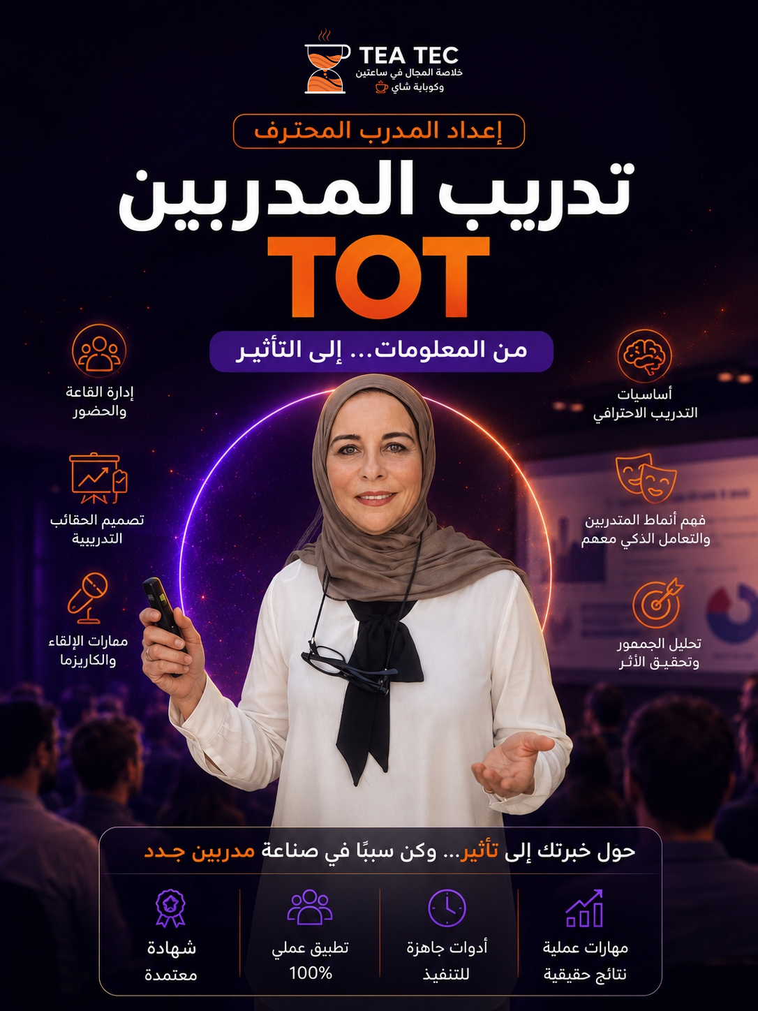 قد تكون خبيرًا في مجالك... لكن هل تستطيع تحويل خبرتك إلى تجربة تدريبية لا تُنسى؟ 🎤